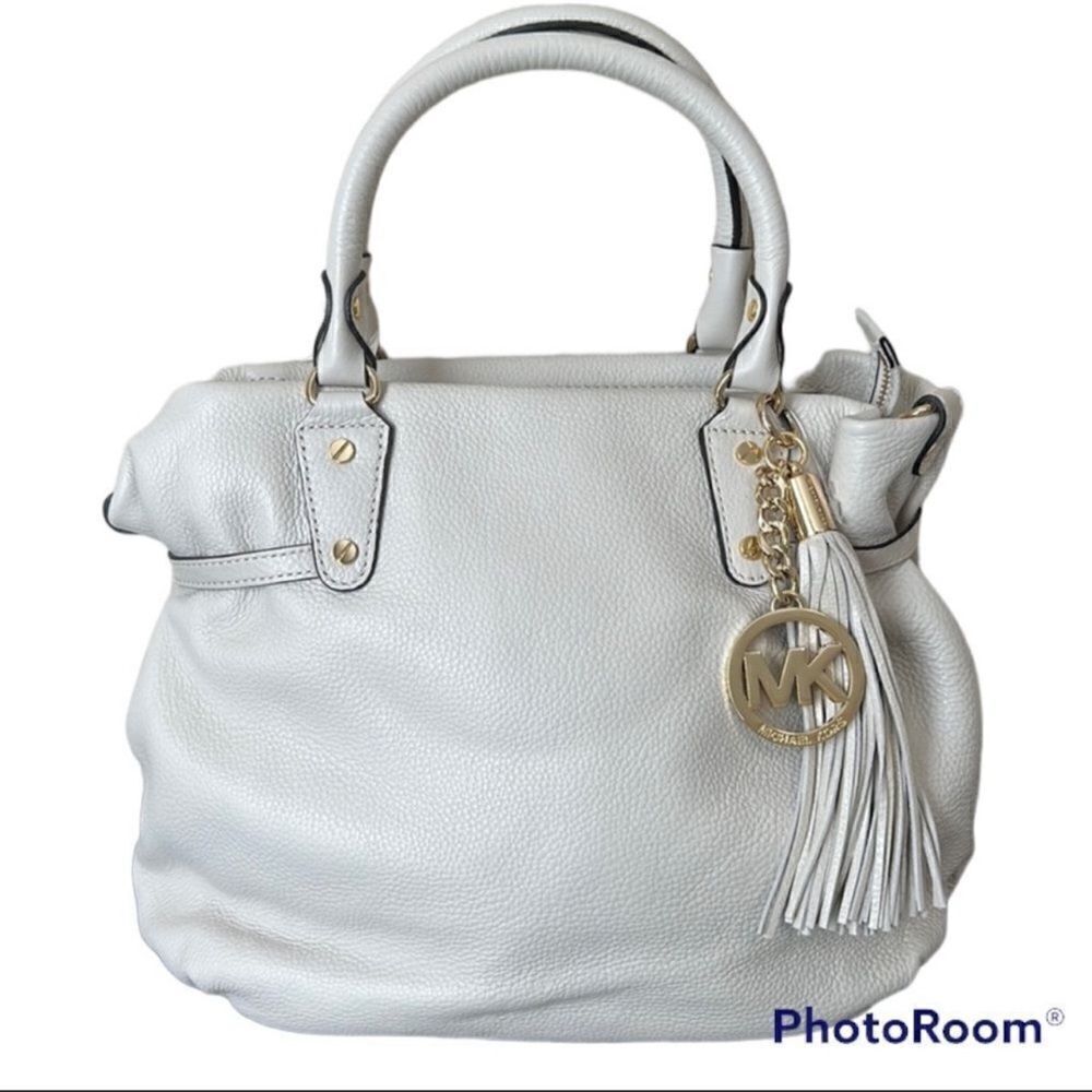 Michael Kors Megan Large Vanilla Satchel Crossbody NWT